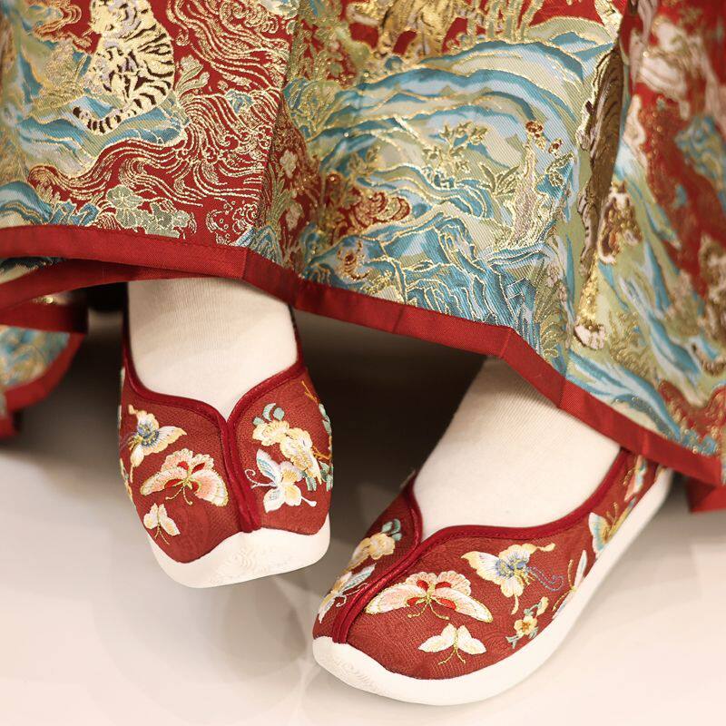 鸾羽仙缘阁江南朱记汉服鞋【百蝶】系列内增高弓鞋登云履布鞋,女鞋,汉服鞋,淘宝优惠券,粉丝福利购,淘宝优惠卷