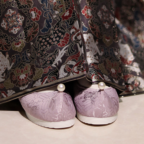 江南朱记内增高汉服鞋锁子纹