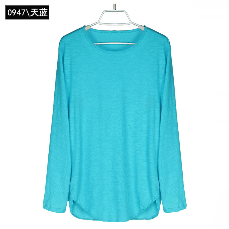 2025新款女士0947纯色长袖全棉防晒衣轻款宽松圆领套头上衣春夏季