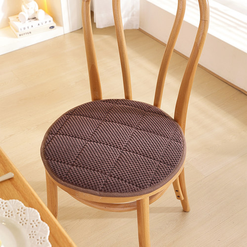 冬季加厚毛绒保暖圆形坐垫椅子垫塑料凳防滑屁垫幼儿园餐椅圆座垫