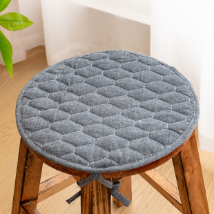 通用棉布坐垫圆形纯色加厚餐椅座垫办公室椅子垫学生屁垫防滑 四季