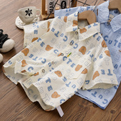 衬衫 儿童夏装 夏季 2026新款 上衣男孩宝宝纯棉t恤洋气 薄款 男童短袖