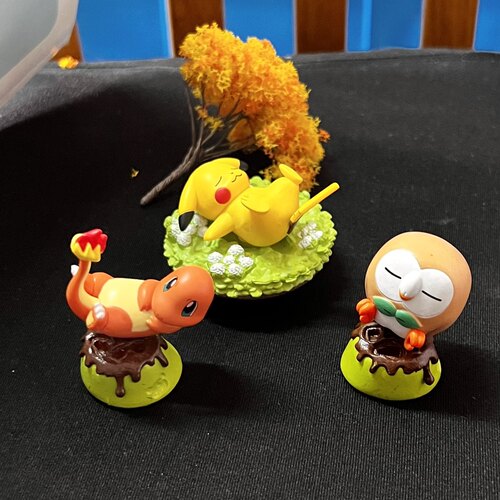 神奇宝贝宠物小精灵口袋怪公仔皮卡丘木木枭小火龙桌面车头小摆件