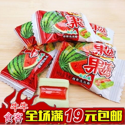 新品小光頭果凍泡 西瓜夾心泡泡糖一顆80 90記憶零食 滿包郵