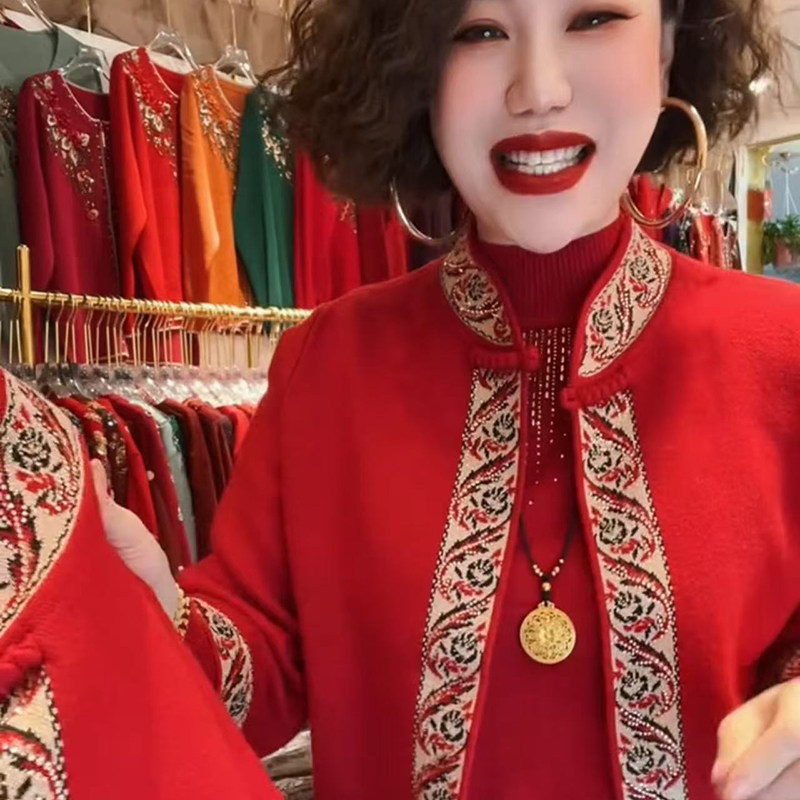 高品质!秋冬针织毛衣开衫两件套
