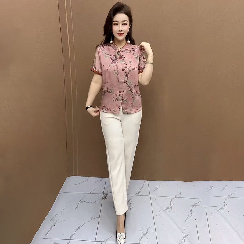高品质！新中式真丝立领旗袍小衫
