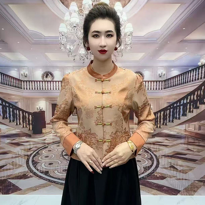 高端夏季国风云锦丝缎妈妈洋气大码衬衫气质减龄遮肉旗袍开衫外套,女装/女士精品,衬衫,淘宝优惠券,粉丝福利购,淘宝优惠卷