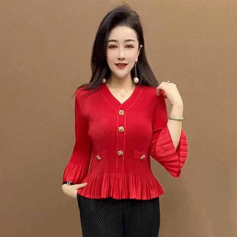 小香风V领设计款小衫减龄上衣女