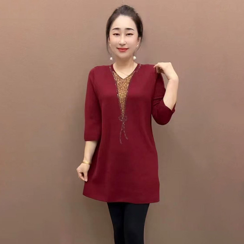 宽松大版衫小个子妈妈打底毛衣裙
