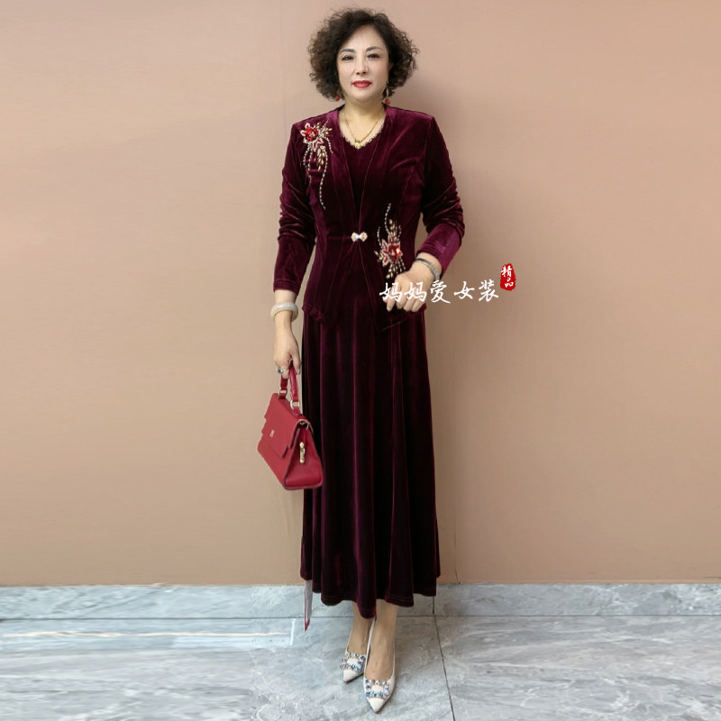 专柜品质!喜婆婆中长款礼服套装