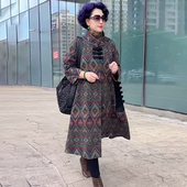 欧货秋冬新款 大衣女 阔太太高端复古毛呢风衣外套气质减龄宽松长款