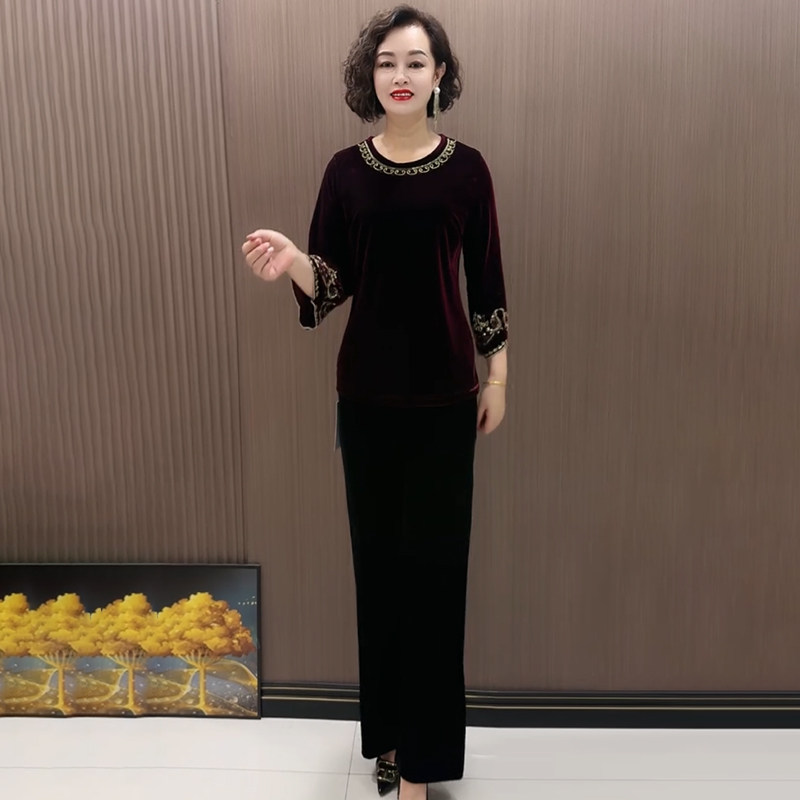 高品质！中年妈妈重工刺绣上衣女