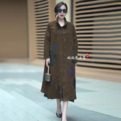 宽松百搭外套 中老年妈妈设计感工艺拼接中长款 2025秋冬韩新款 大码