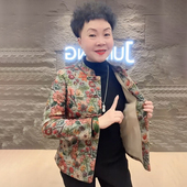 百搭2025秋冬季 上衣洋气时尚 半高领澳粒绒外套中老年妈妈装 新中式