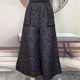 老年人高腰直筒烧花裤 中老年妈妈提花阔腿裤 时尚 新款 裙 2025秋冬季