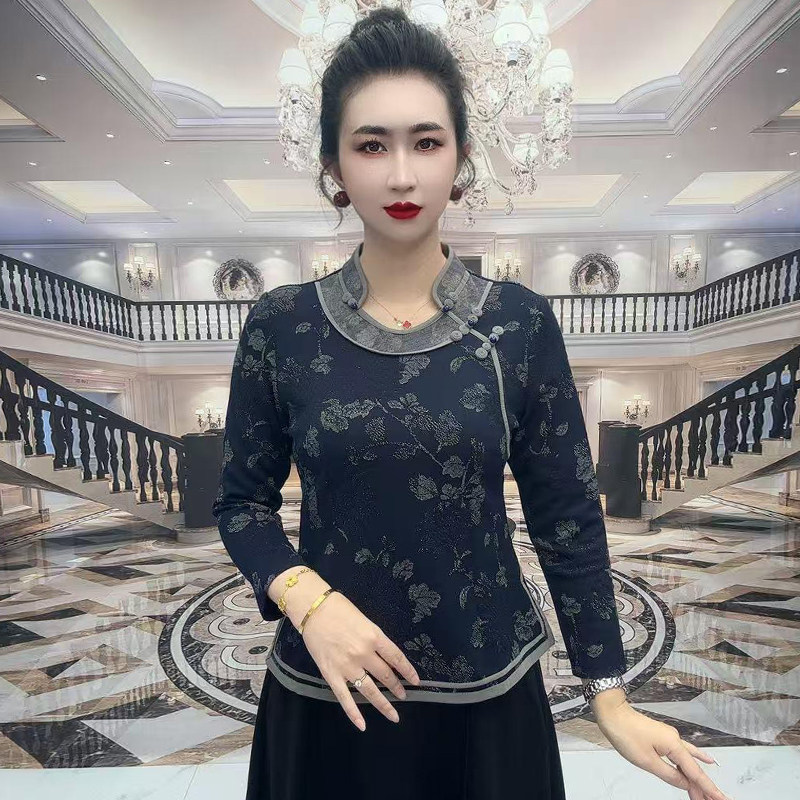 秋冬中老年妈妈打底衫长袖弹力棉复古中式百搭盘扣汉服旗袍衫上衣,女装/女士精品,衬衫,淘宝优惠券,粉丝福利购,淘宝优惠卷