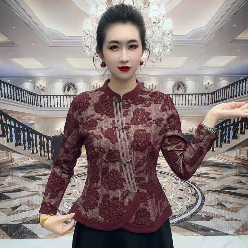 新中式潮流百搭修身国风复古旗袍衫2025年冬季新款气质时尚打底衫,女装/女士精品,衬衫,淘宝优惠券,粉丝福利购,淘宝优惠卷