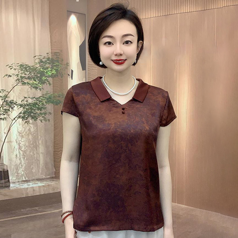 高品质！真丝大码宽松减龄上衣女