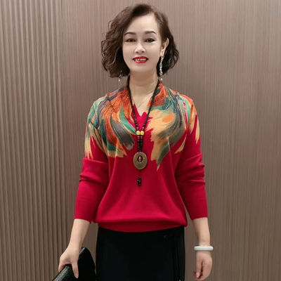 中年妈妈大码羊毛衫宽松打底衫女