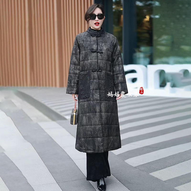 高品质!复古禅意加厚保暖长棉服