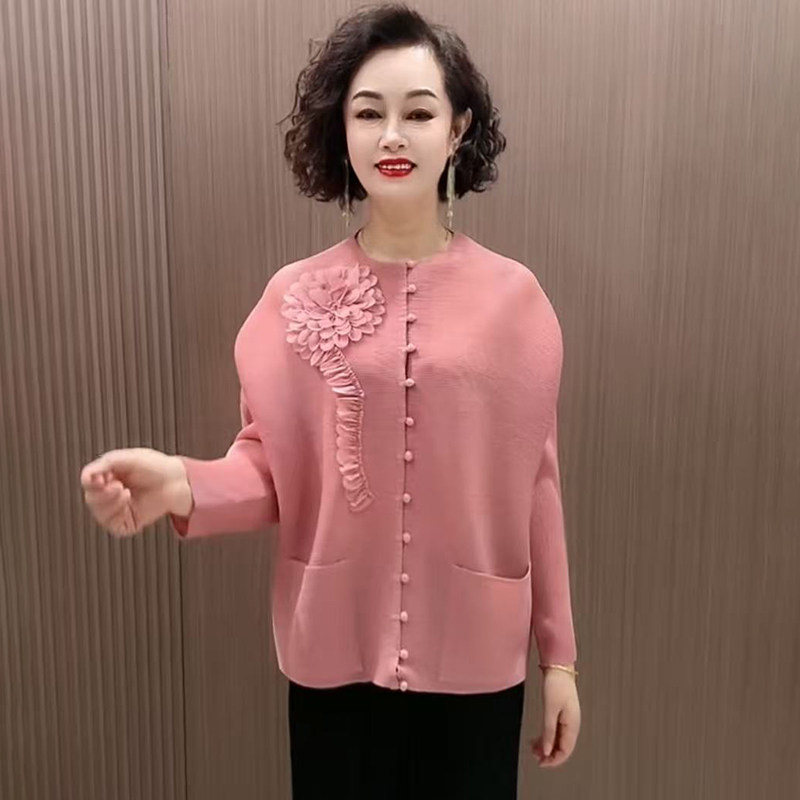 高品质!气质妈妈百褶衬衫外套