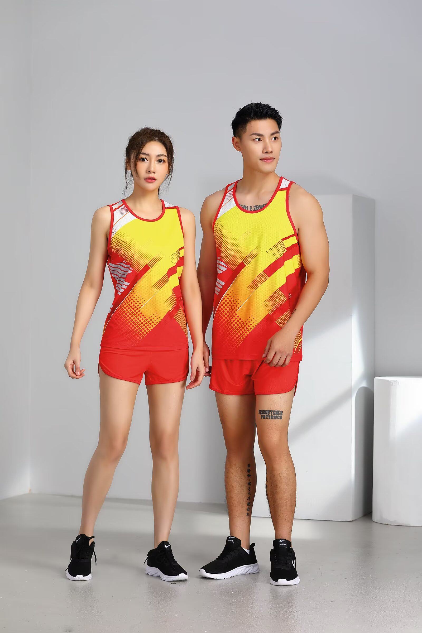 专业田径训练服体考短跑比赛运动服马拉松跑步男女体育生背心套装