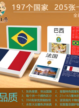 世界国家旗闪卡地理知识
