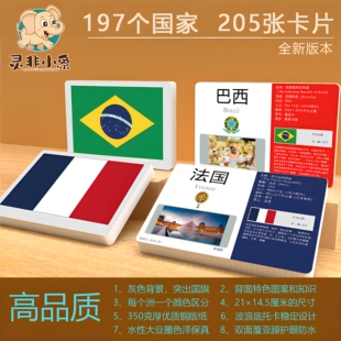 世界国家旗闪卡杜曼早教儿童七田式全脑开发幼儿园小学生认知卡片