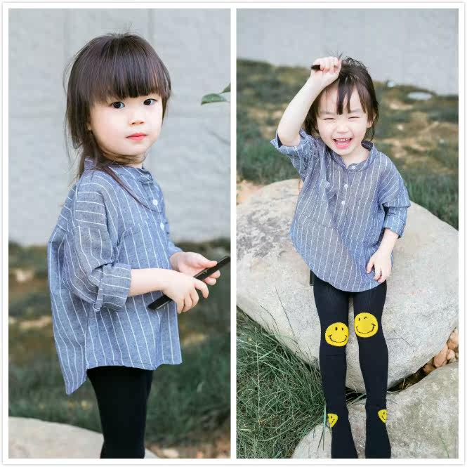 Chemise fille à manche longue en coton - Ref 2088435 Image 1