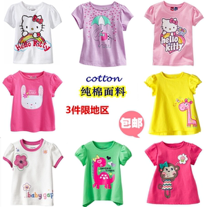 清仓 外贸类童装儿童宝宝女童短袖T恤夏装纯棉韩版休闲半袖休闲