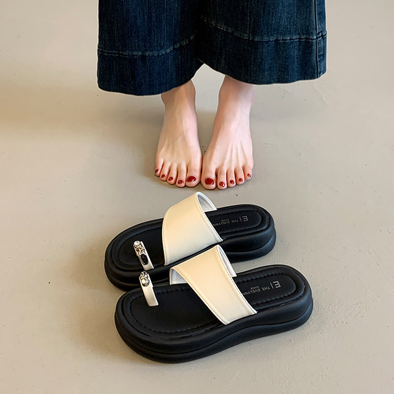 2026厚底法式套趾女夏罗马凉鞋