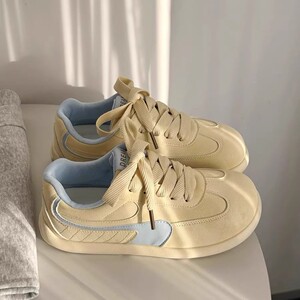 2026韩版女鞋时尚拼接经典复古学生休闲透气运动德训阿甘小白板鞋