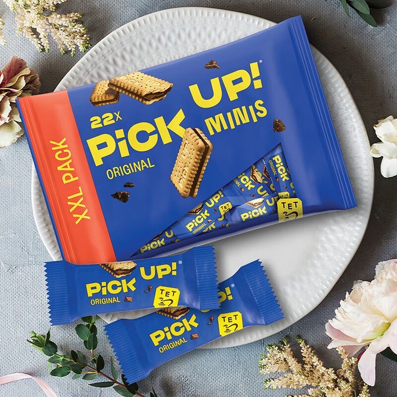 德国百乐顺进口饼干PICK UP迷你巧克力夹心233g早餐下午茶搭档食