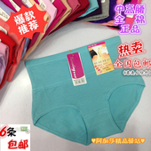 全棉女士收腹束腹中高腰三角内裤 6条 爆款 伊纳婷88110正品 包邮 特价