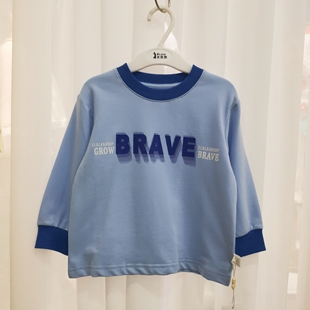 衣拉拉春秋季男童纯绵毛圈薄款长袖休闲百搭圆领薄款卫衣上衣