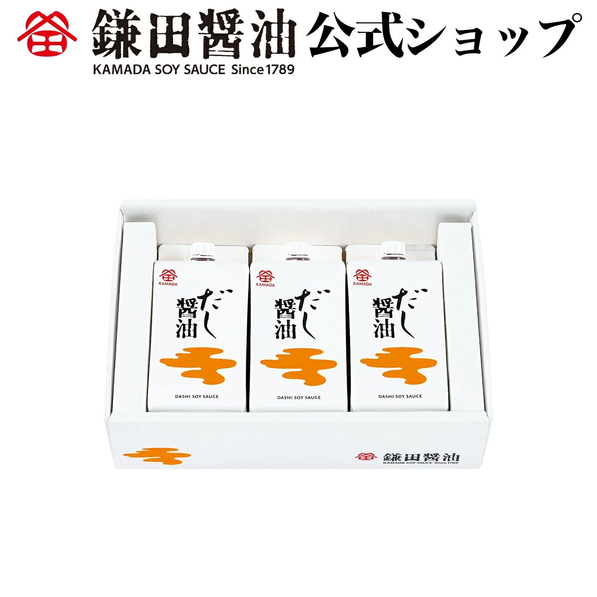 日本 镰田酿造 鲣鱼昆布减盐高汤酱油 200ml*3本入礼盒装