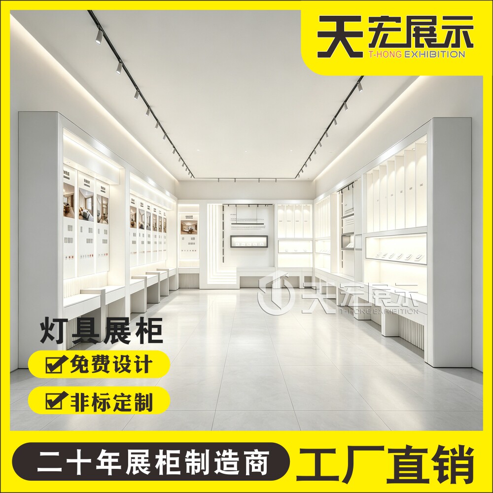 灯饰照明灯具展示柜定做门市展厅中岛/流水台