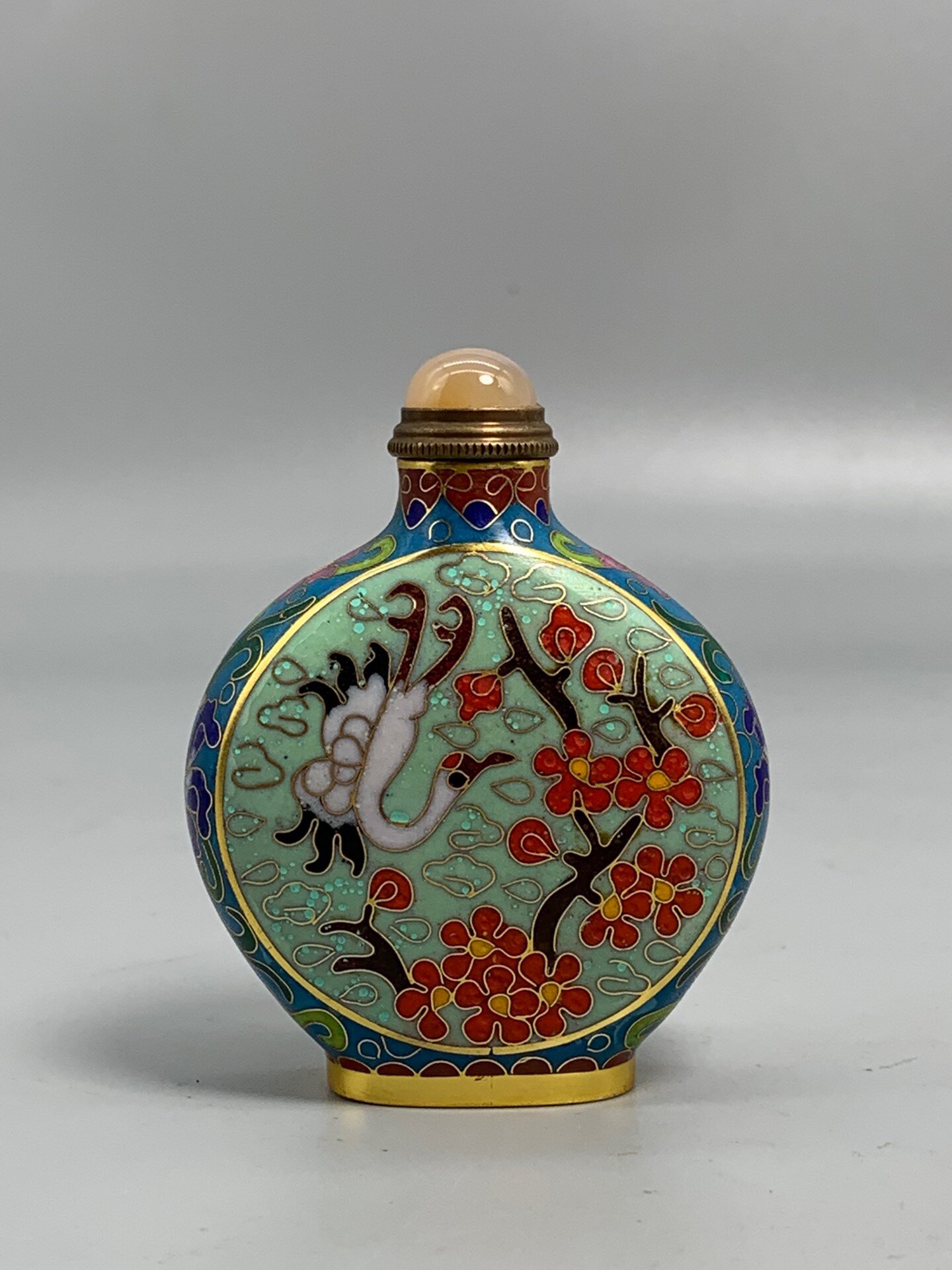 古玩纯铜珐琅景泰蓝鼻烟壶送老公送领导国风礼物春节过年送礼礼品