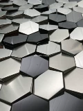 Трехмерная шестиугольная металлическая мозаика из нержавеющей стали на стену, в 4d формате