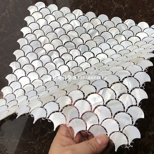 Рыбья чешуя кирпич веерообразная натуральная ракушка мозаичная плитка стикер ванная комната вход в отель гостиная фон украшение стены