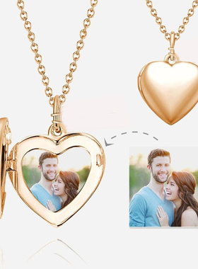 可打开同学钛钢照片特惠吊坠项链