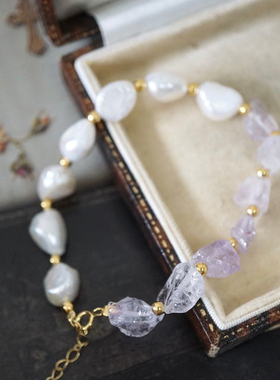 草莓晶原石巴洛克珍珠天然水晶