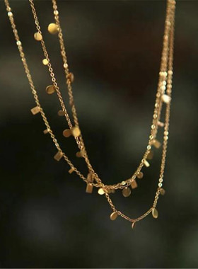 满天星布灵闪 碎片锁骨项链毛衣链百搭洋气多层电镀强保色