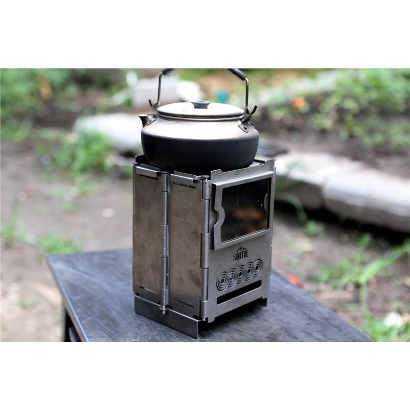 拾铁伊卡洛斯摺叠炉卡片炉钛合金柴火炉徒步自行车机车柴火炉