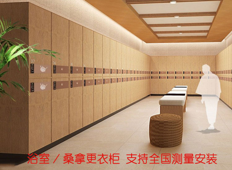 新款木质防水洗浴桑拿游泳馆健身馆瑜伽馆温泉室水上乐园更衣柜门