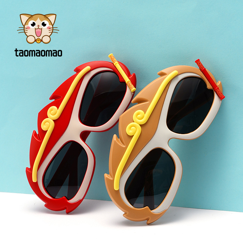 儿童墨镜卡通孙悟空造型男软硅胶偏光太阳镜户外女童装饰工厂直销