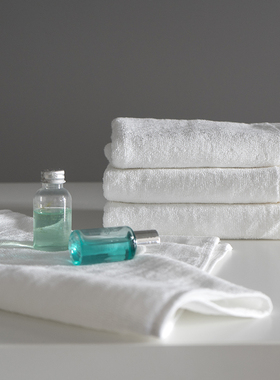 酒店宾馆专用毛巾民俗白色全棉纯棉洗浴用吸水面巾可定制绣字logo