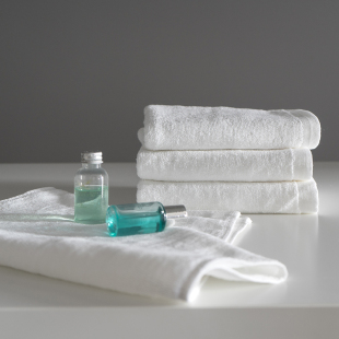 酒店宾馆专用毛巾民俗白色全棉纯棉洗浴用吸水面巾可定制绣字logo