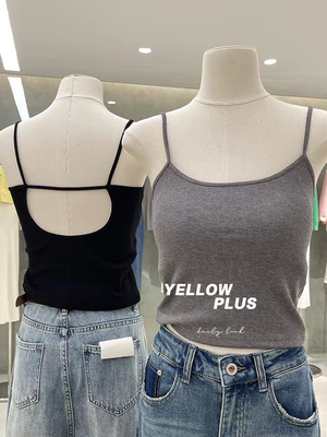 妃子纪6625莫代尔性感露背辣妹吊带背心女带胸垫一体内搭显瘦上衣