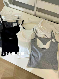 妃子纪3215新字母U型美背吊带女承托聚拢固定杯胸垫打底上衣背心